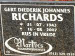 RICHARDS Gert Diederik Johannes 1943-2007