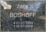 BOSHOFF Zack 1933-2009
