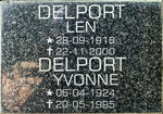 DELPORT Len 1918-2000 & Yvonne 1924-1995
