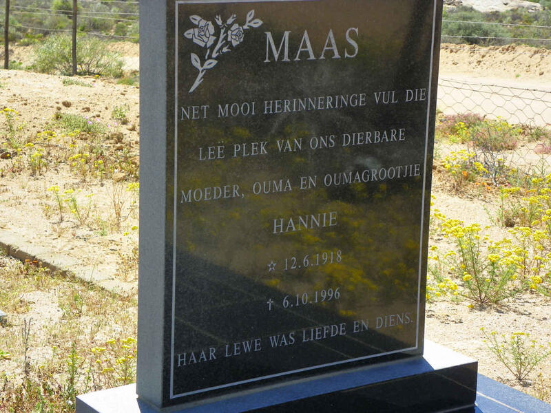 MAAS Hannie 1918-1996