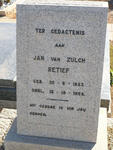 RETIEF Jan van Zulch 1883-1959