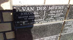 MERWE Johannes, van der 1926-2001 & Magriet 1929-2012
