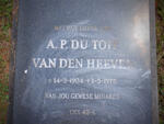 HEEVER A.P. du Toit, van den 1904-1975 & Cornelia Johanna 1912-1990