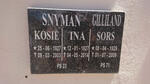 SNYMAN Kosie 1927-2003 & Ina 1927-2014 :: GILLILAND Sors 1929-2009