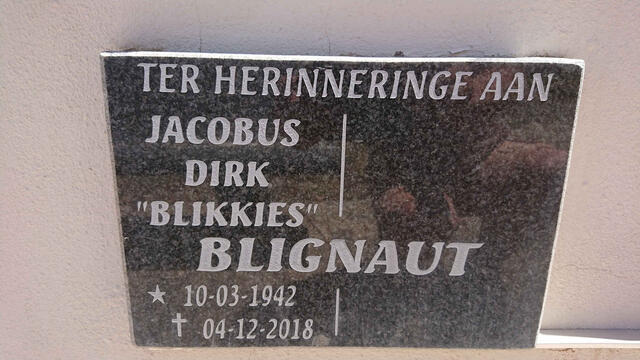 BLIGNAUT Jacobus Dirk 1942-2018
