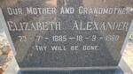 ALEXANDER Elizabeth 1885-1960