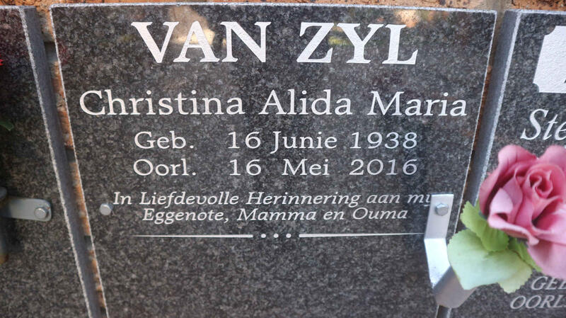 ZYL Christina Alida Maria, van 1938-2016