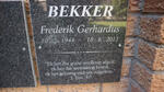 BEKKER Frederik Gerhardus 1944-2013