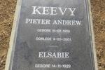 KEEVY Pieter Andrew 1928-2001 & Elsabie 1929-2015 