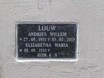 LOUW Andries Willem 1931-2019 & Elizabeth Maria 1933-