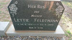 FELDTMANN Jan 1905-1975 & Lettie 1912-1984