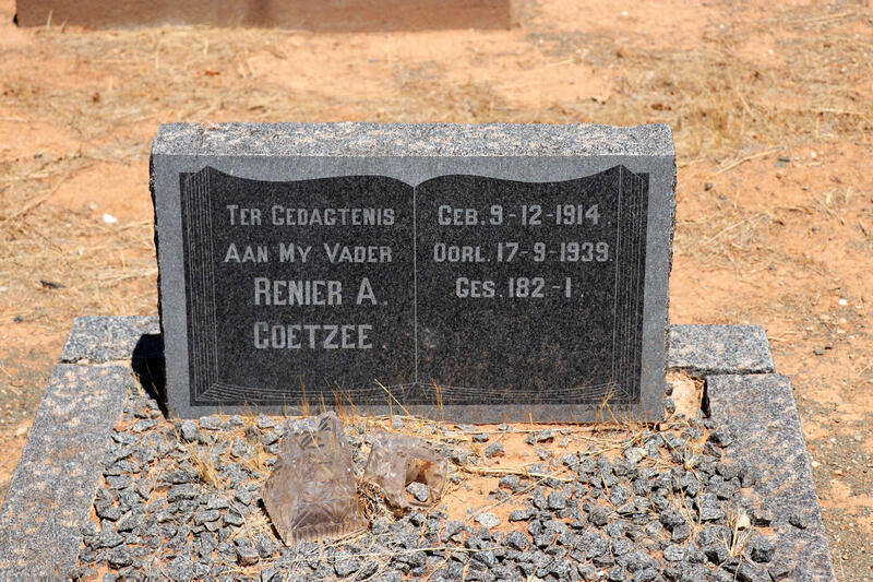 COETZEE Renier A. 1914-1939