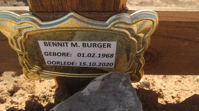 BURGER Bennit M. 1968-2020
