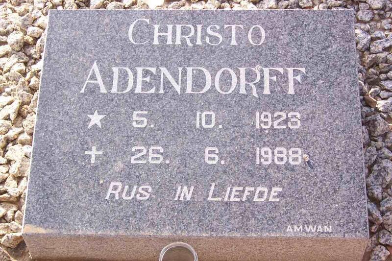 ADENDORFF Christo 1923-1988