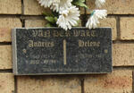 WALT Andries, van der 1940-2012 & Helene 1941-