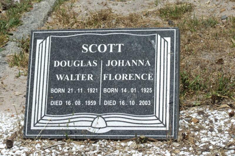 SCOTT Douglas Walter 1921-1959 & Johanna Florence 1925-2003