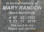 RANDON Mary nee NORTHFIELD 1922-2018