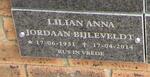 BIJLEVELDT Lilian Anna Jordaan 1931-2014