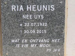 HEUNIS Ria nee UYS 1932-2015