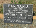 BARNARD Hendrika M. nee MAY 1931-1997