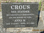 CROUS Anna M. nee STANDER 1911-1960