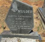 MULDER Aletta Catharina Sophia 1916-1989