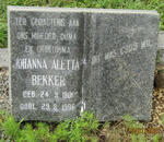 BEKKER Johanna Aletta 1901-1996