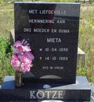 KOTZE Mieta 1896-1989