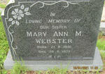 WEBSTER Mary Ann M. 1881-1973