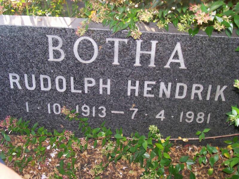 BOTHA Rudolph Hendrik 1913-1981