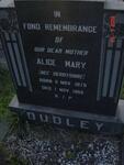 DUDLEY Alice Mary nee DERBYSHIRE 1879-1969
