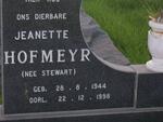 HOFMEYR Jeanette nee STEWART 1944-1998