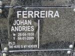 FERREIRA Johan Andries 1930-2009