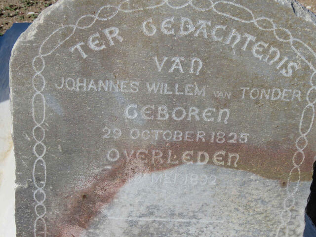 TONDER Johannes Willem, van 1825-1892