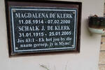 KLERK Schalk J., de 1915-2005 & Magdalena 1914-2000