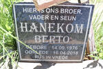 HANEKOM Berto 1976-2018