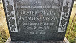 ZYL Hester Maria Magdalena, van nee OLIVIER 1884-1952