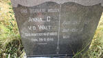 WALT Anna C., v.d. nee COETZEE 1869-1946