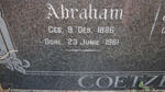 COETZEE Abraham 1886-1961 & Jacoba Margaretha DU PLESSIS 1887-1981