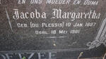 COETZEE Abraham 1886-1961 & Jacoba Margaretha DU PLESSIS 1887-1981