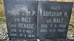 WALT Abraham M., v.d 1898-1962 & Maria E.M.P. BENADE 1897-1948