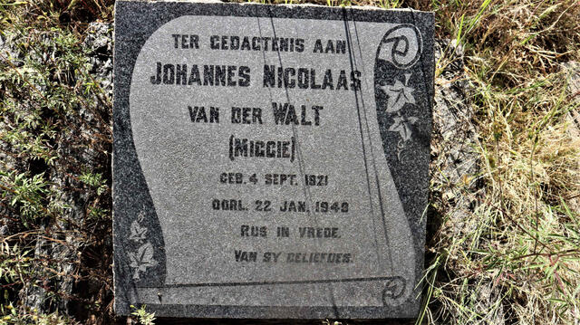 WALT Johannes Nicolaas, van der 1921-1949