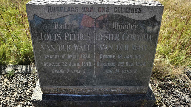WALT Louis Petrus, van der 1876-1949 & Hester Cornelia 1887-1968