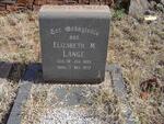 LANGE Elizabeth M. 1895-1973