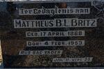BRITZ Mattheus B.L. 1868-1953