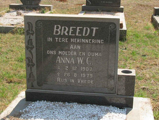 BREEDT Anna W.C. 1907-1979