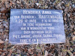 RAUTENBACH Hendrika Anna nee VAN HEERDEN 1928-1992