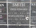 SMITH Fred Edward 1928-2003 & Margaretha J.C. 1928-2011