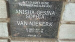 NIEKERK Anisha Gesina Sophia, van 1987-2017
