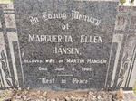 HANSEN Marguerita Ellen -1962